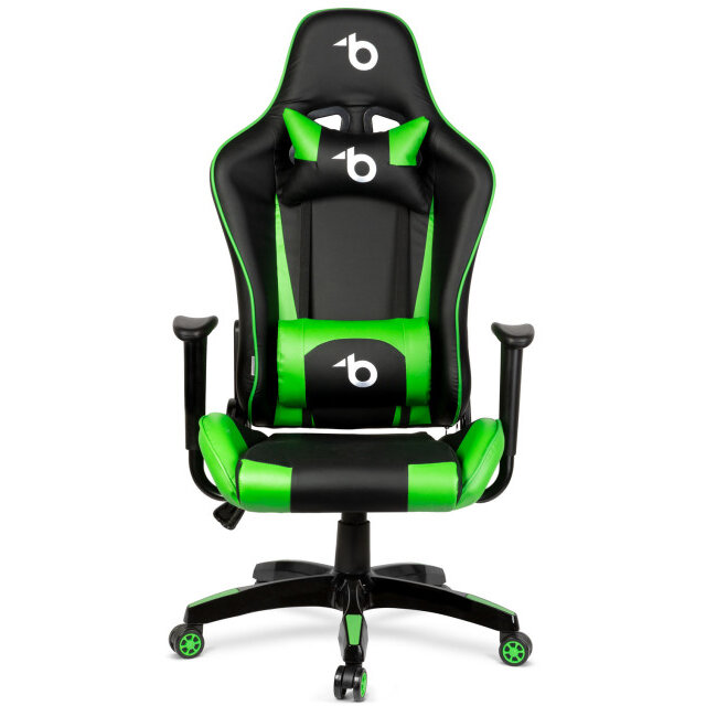 Scaun de Gaming cu Perna de Talie si Perna pentru Cap Verde