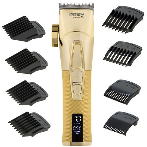 Masina de Tuns Premium Metalica cu LCD 100W Baterie 2000mAh Auriu