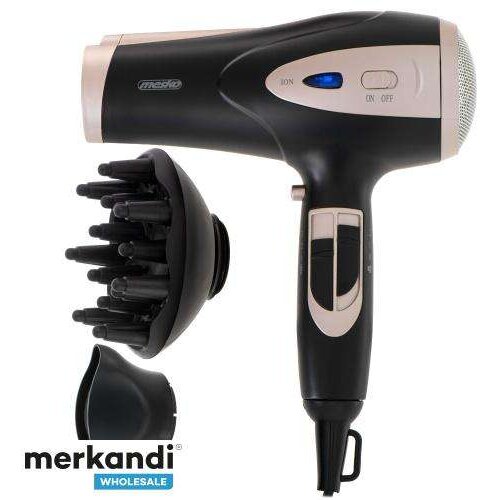 Uscator de Par 2200W cu Ioni Difuzor Negru / Sampanie