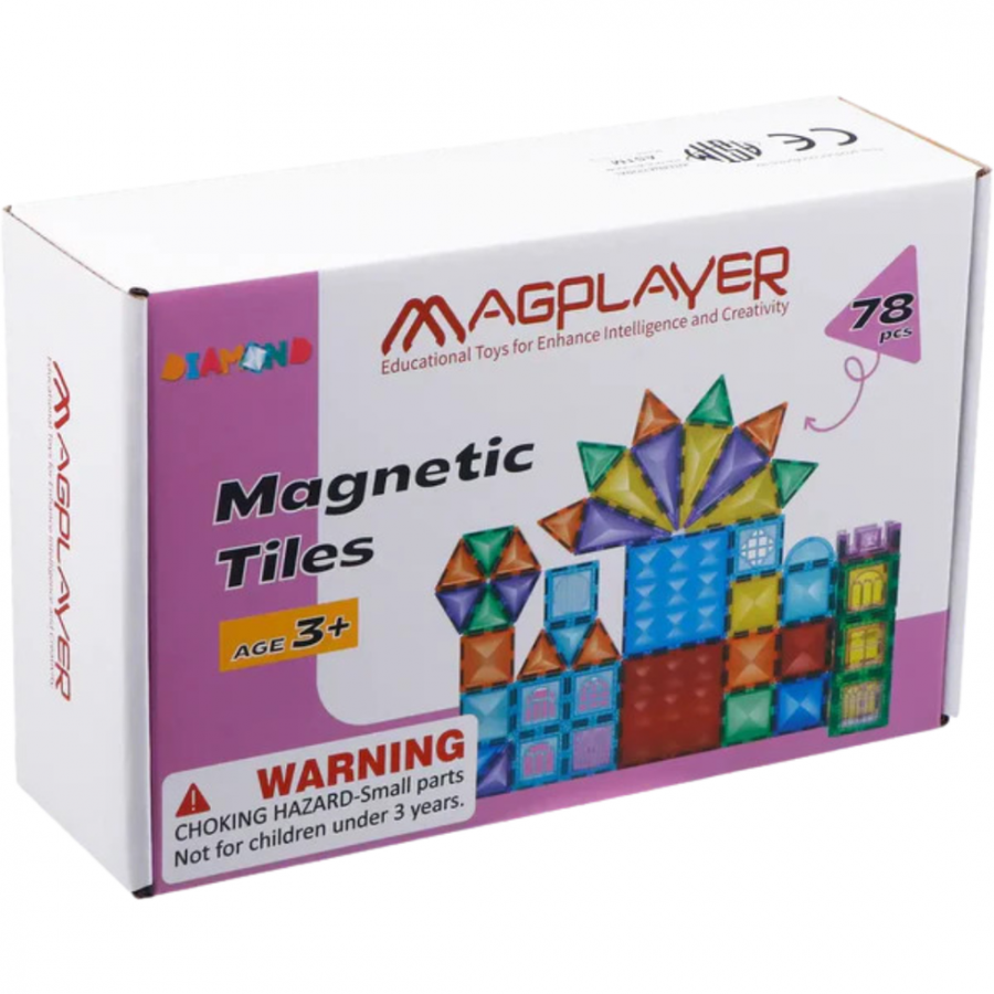 Set de Constructie Magnetic 3D  78x Piese +3ani Multicolor