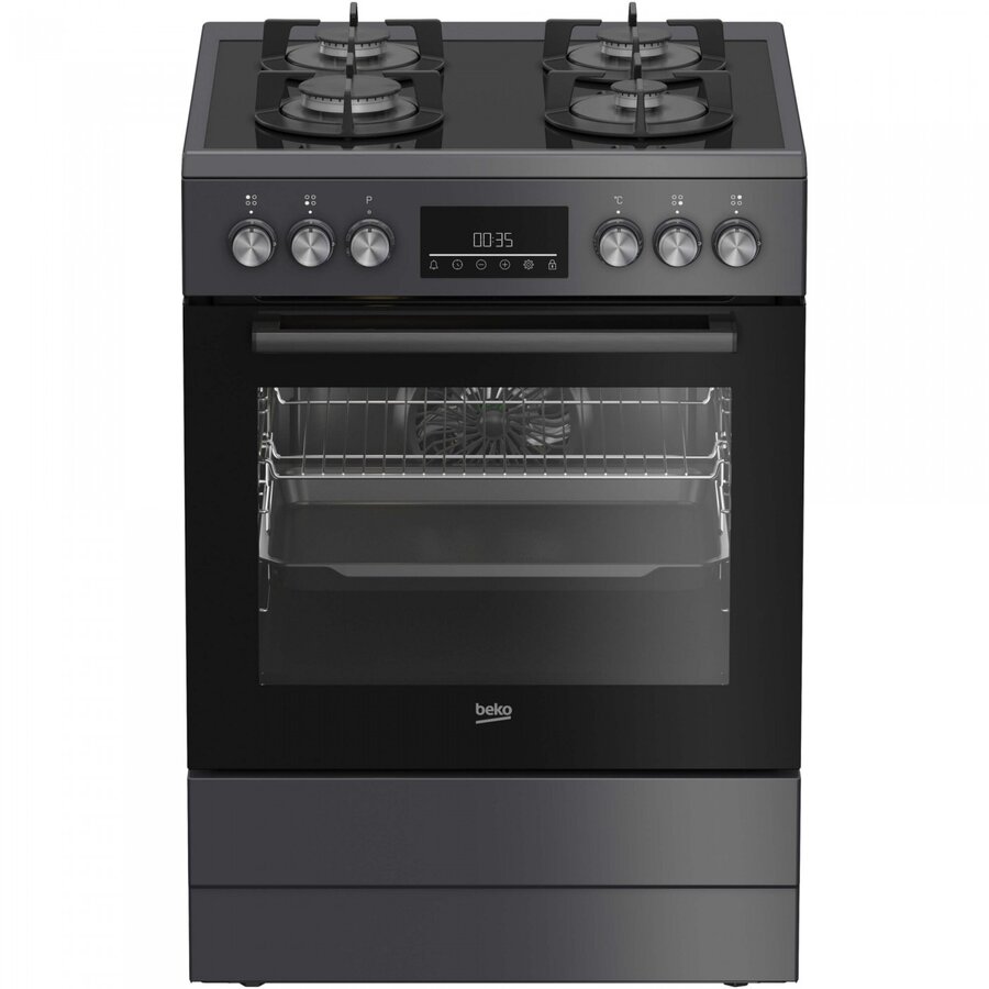 Aragaz FBM62330GADSN Gaz 4 Arzatoare Aprindere Electrica Cuptor Electric 8 Functii 60Cm Antracit