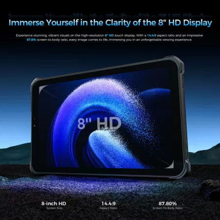 Tableta OUKITEL RT3 Plus 4G Display IPS 8Inch RAM 4GB Flash 128GB 11000mAh Android 15 Negru/Albastru