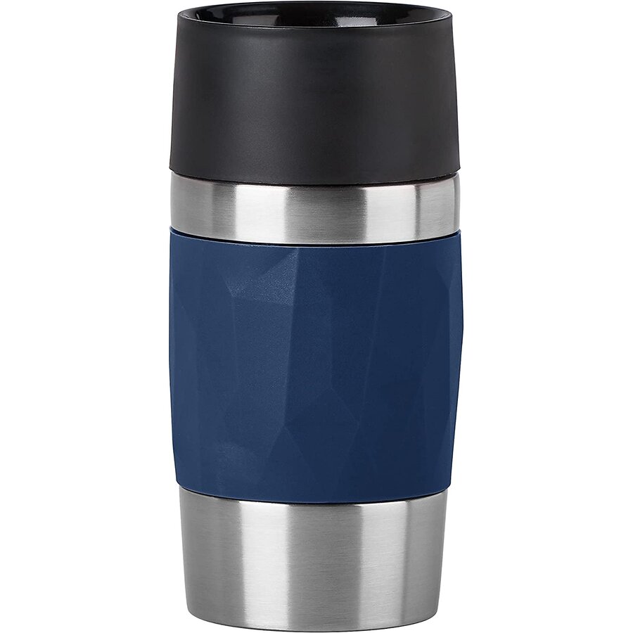 Travel Mug Compact thermal mug 0.3 liters (dark blue, screw cap)