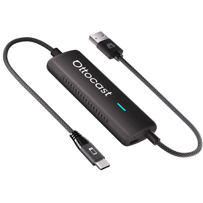 cu MirrorCast, USB-C, Bluetooth 5.3, CarPlay, Android Auto, Negru