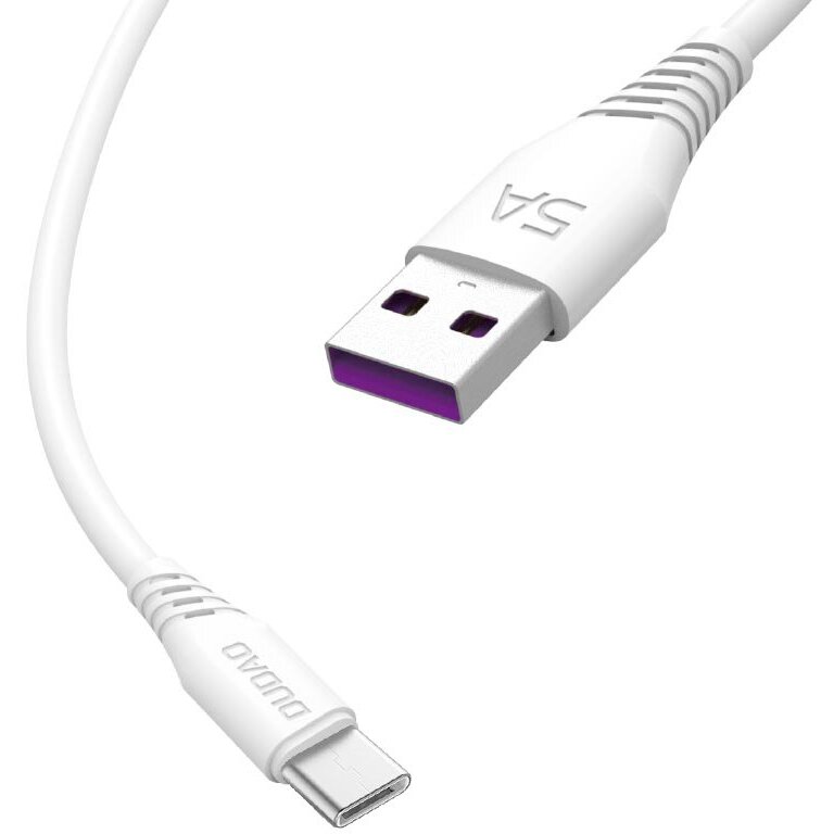 Cablu pentru incarcare si transfer de date Dudao L2T, USB la USB-C, 5A, 2m, Quick Charge 3.0, Alb - imagine 2