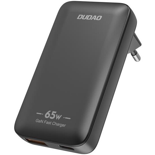 Incarcator A65Q, 1xUSB-A, 1xUSB-C, 65W, 3A, Negru