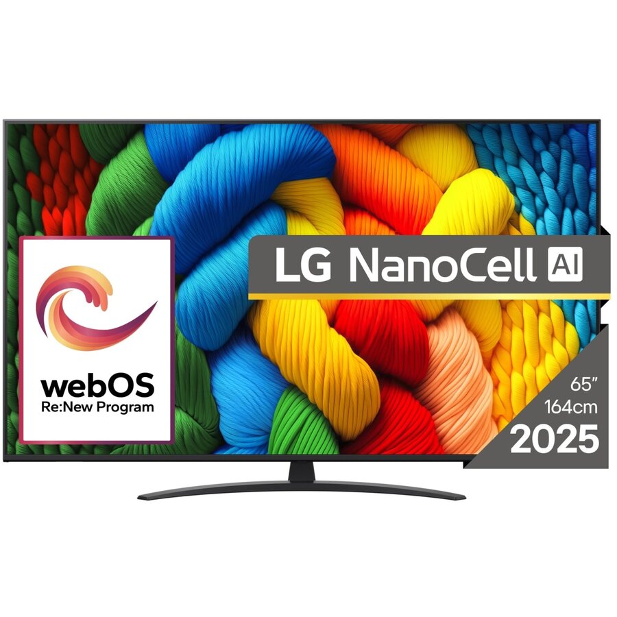 Televizor NanoCell AI 65NANO81A3A 165.1cm 65inch 4K Ultra HD Smart TV Wi-Fi Negru