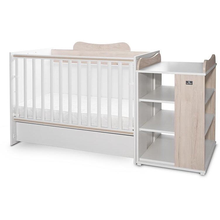 Pat Copii Modular Multifunctional 5 Confirgurari Diferite 190 X 72 Cm Multi White & Light Oak