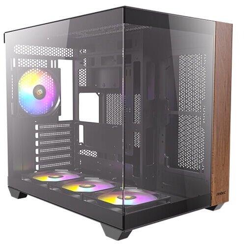 Carcasa CX800 Wood ARGB_B - TG USB-C Midi ATX Negru