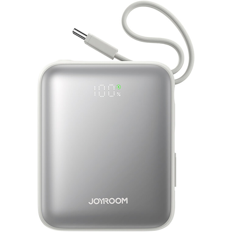 Baterie externa 10000 mAh Joyroom JR-PBF27, 22.5W, USB-C, Cablu USB-C integrat, Cablu Lightning integrat, Alb - imagine 2