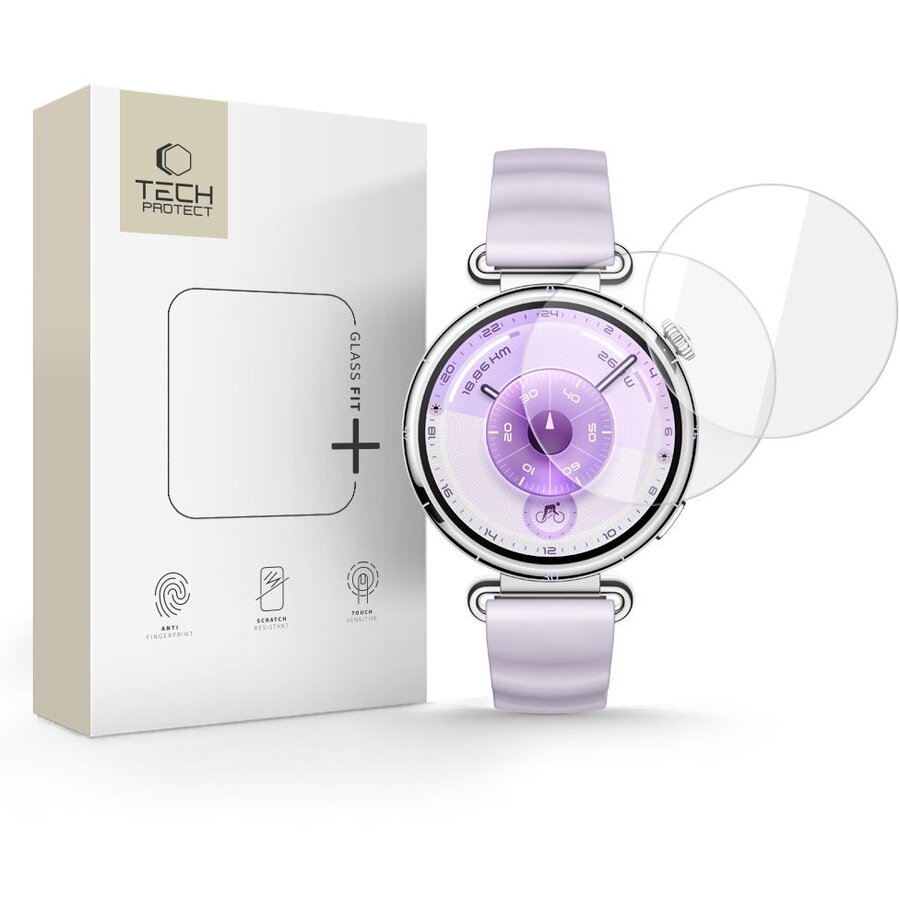 Accesoriu smartwatch Glass Fit Plus compatibila cu Huawei Watch GT 6, 41mm, Transparent