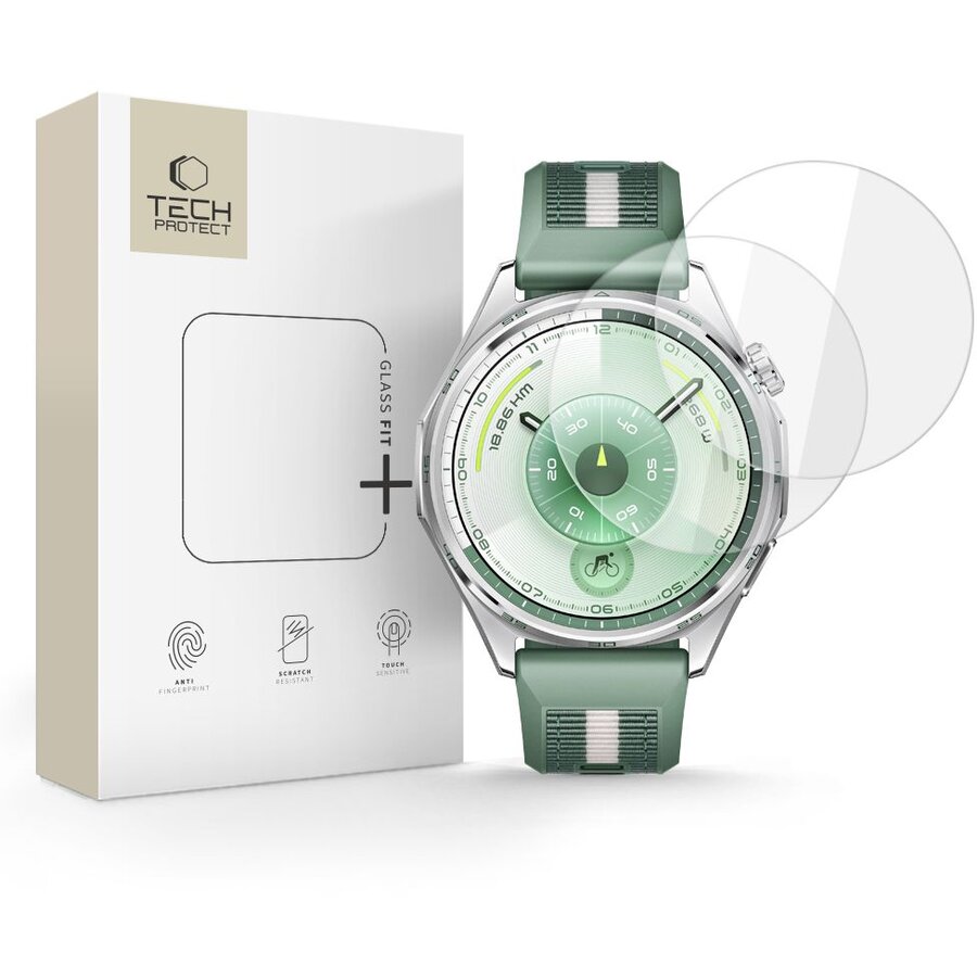 Accesoriu smartwatch Glass Fit Plus compatibila cu Huawei Watch GT 6, 46mm, Transparent