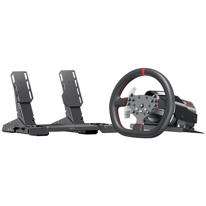 Volan Racing PXN-V10 Ultra cu pedale pentru cei pasionati de jocuri de curse, PC / PS3 / PS4 / XBOX ONE / XBOX Series, USB, Negru - imagine 2