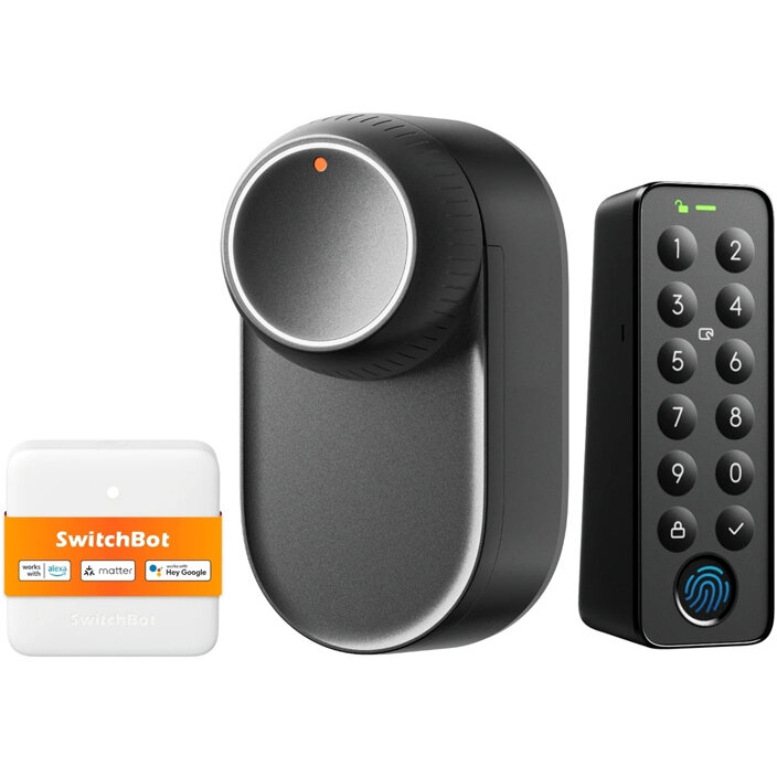 Senzori Ultra Touch Combo, 1x Incuietoare Smart, 1x Keypad cu amprenta, 1xHub Matter, Bluetooth, Negru