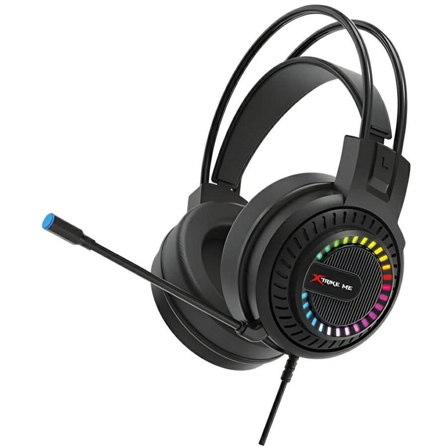 Casti gaming XTRIKE ME HP-318, Cu fir, Drivere 50mm, Jack 3.5 mm / USB, RGB, Negru - imagine 2