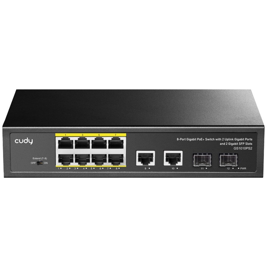 Switch GS1010PS2 Unmanaged Gigabit Ethernet (10/100/1000) Power over Ethernet (PoE) Negru