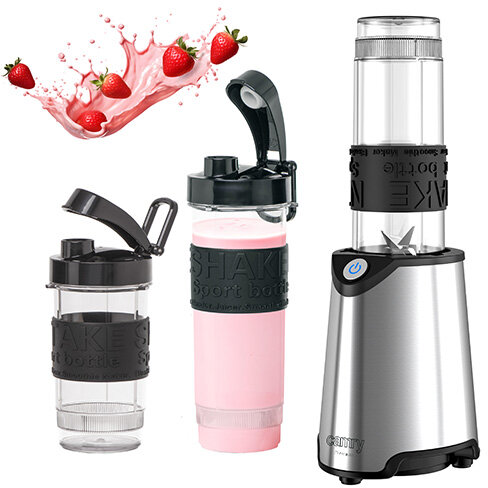 Blender Smoothie Maker CR 4069 2 Recipiente cu Capac 0.57L si 0.4L Fucntie Zdrobire Gheata Max 800W Inox/Negru