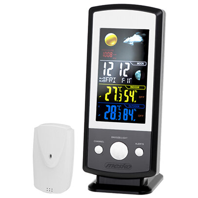 Statie Meteo MS 1177 Display Digital Color Ceas Alarma Temperatura Umiditate Negru