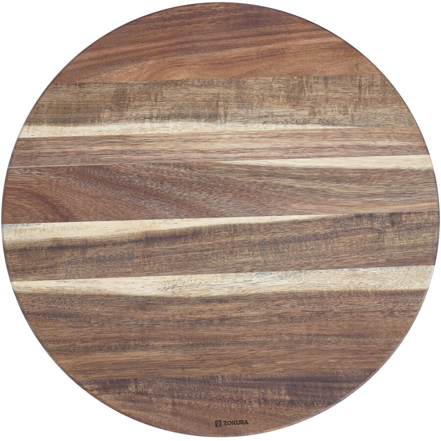 Platou Rotativ Z1487 Diametru 40.5CM din Lemn de Acacia Maro