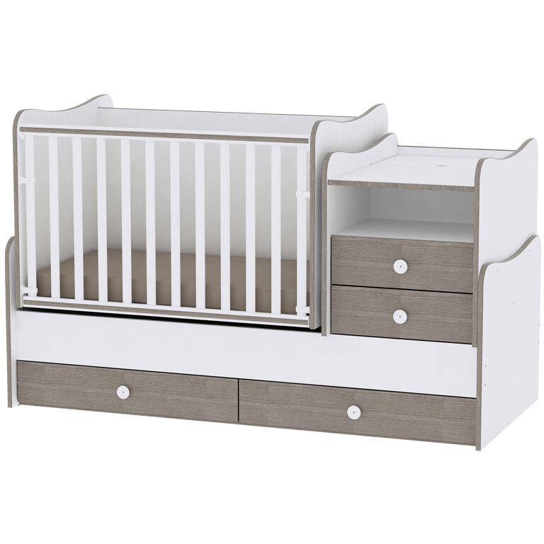 Pat Copii Mobilier Combo Alb/Coffee