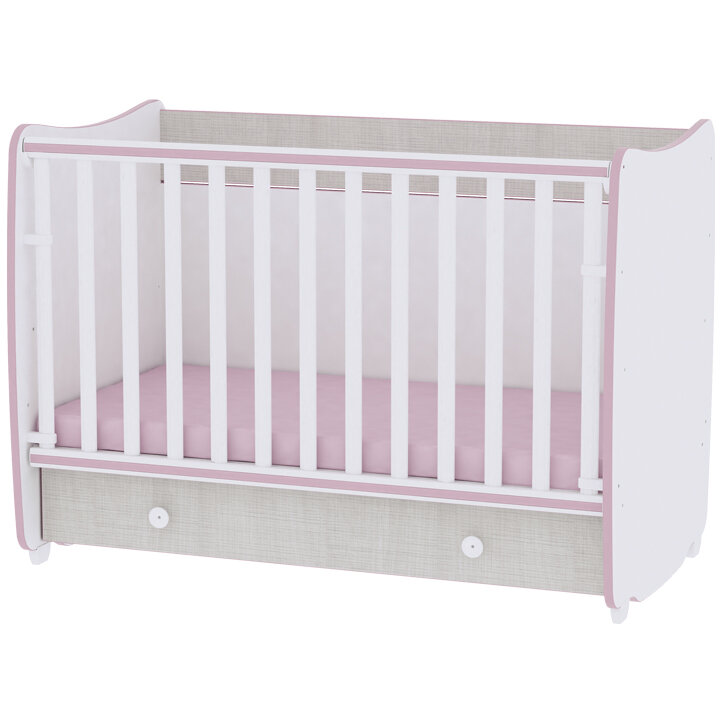 Patut Copii Dream New de la Nastere Maxim 15KG 60x120CM White & Pink Crossline