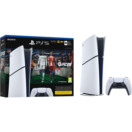 Consola Gaming Sony PlayStation 5 Slim Digital Edition SSD 825GB + EA Sports FC 26 Alb