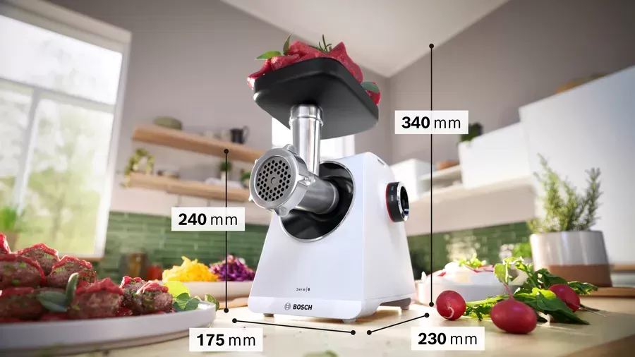Mașina de Tocat Electrica Bosch Seria 6 MultiPower MFWS607W 2100W Alb — imaginea 5