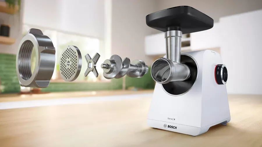 Mașina de Tocat Electrica Bosch Seria 6 MultiPower MFWS607W 2100W Alb — imaginea 4