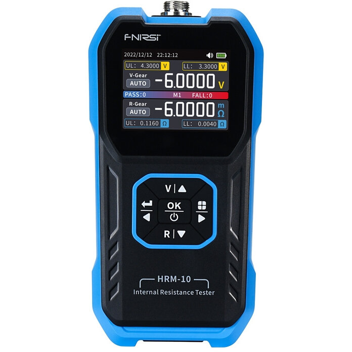 Tester de Rezistentă Internă pentru Baterii FNIRSI HRM-10 Display TFT Color Negru/Albastru