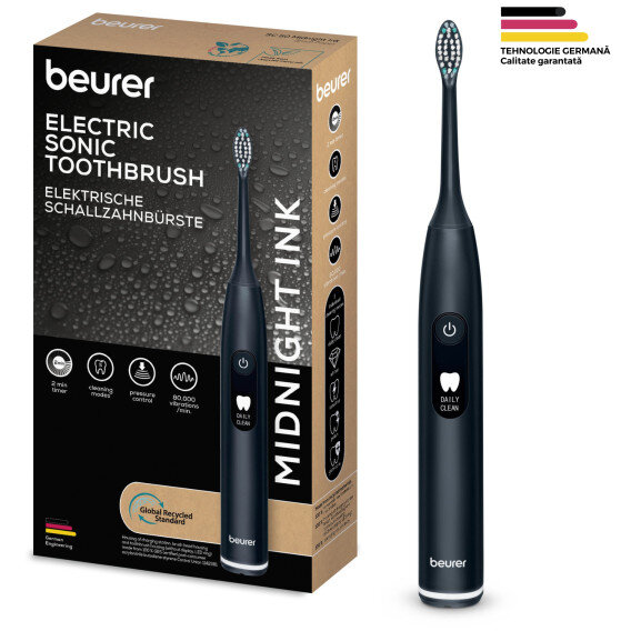 Periuta de Dinti Electrica Sonica Beurer SC 50 Midnight Ink Green Planet Negru — imaginea 2