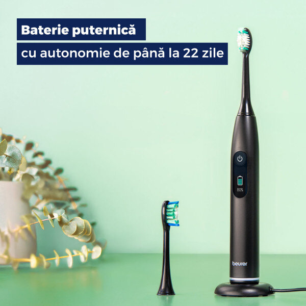 Periuta de Dinti Electrica Sonica Beurer SC 50 Midnight Ink Green Planet Negru — imaginea 3