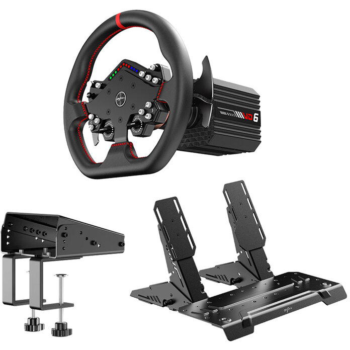 Volan Gaming VD6 DBT pentru PC Negru