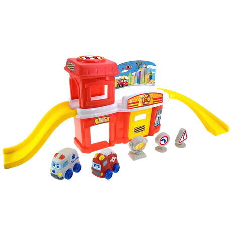 Joc de Constructie Prima Mea Statie de Pompieri Plastic +12luni Multicolor