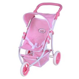 Carucior Jogger pentru Papusi Lio Maner Reglabil pe Inaltime 59x35.50x63.50 cm 3 Ani+ Princess Rose