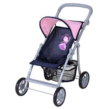 Carucior pentru Papusi Liba Maner Reglabil pe Inaltime 54x35x44Cm 3 Ani+ Princess Blue
