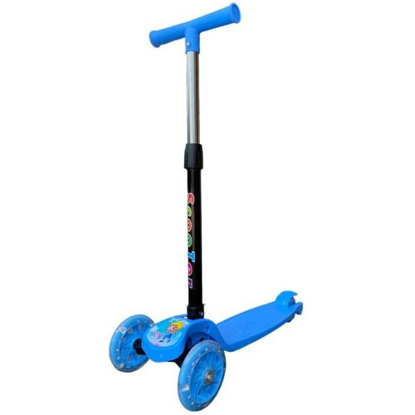 Trotineta Copii Pliabila 3 Roti de Echilibru Inaltime Reglabila LED Multicolor +3ani Albastra