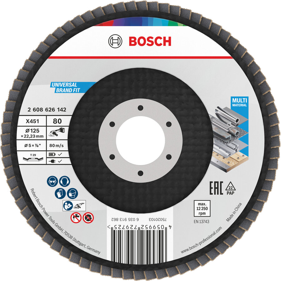Disc de Slefuire Evantai X451 125mm 22.23mm G80