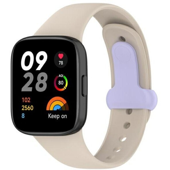 Accesoriu smartwatch din silicon compatibila cu Xiaomi Redmi Watch 3, Bej
