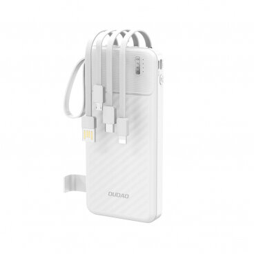 Baterie Externa Dudao K11 10000mAh 10W 1 x Lightning - 1 x microUSB - 1 x USB-A - 1 x USB-C Alb