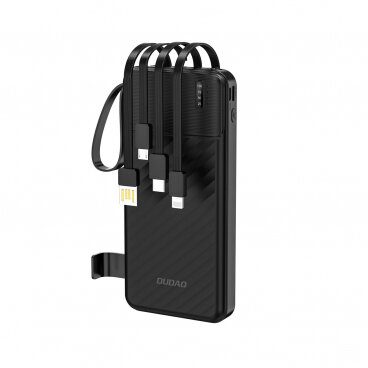 Baterie Externă Dudao K11 10000mAh 10W 1 x Lightning - 1 x microUSB - 1 x USB-A - 1 x USB-C Negru