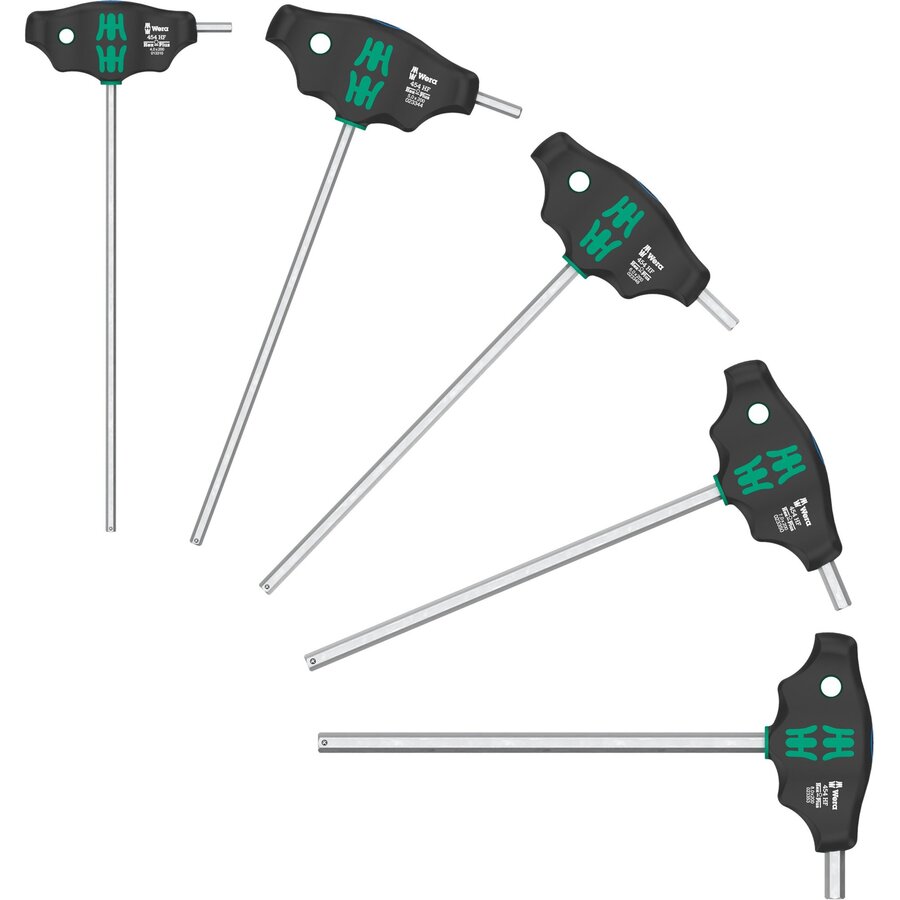 454/5 HF SHK Set 1 T-handle screwdriver, 5 pieces (black/green, with holding function)