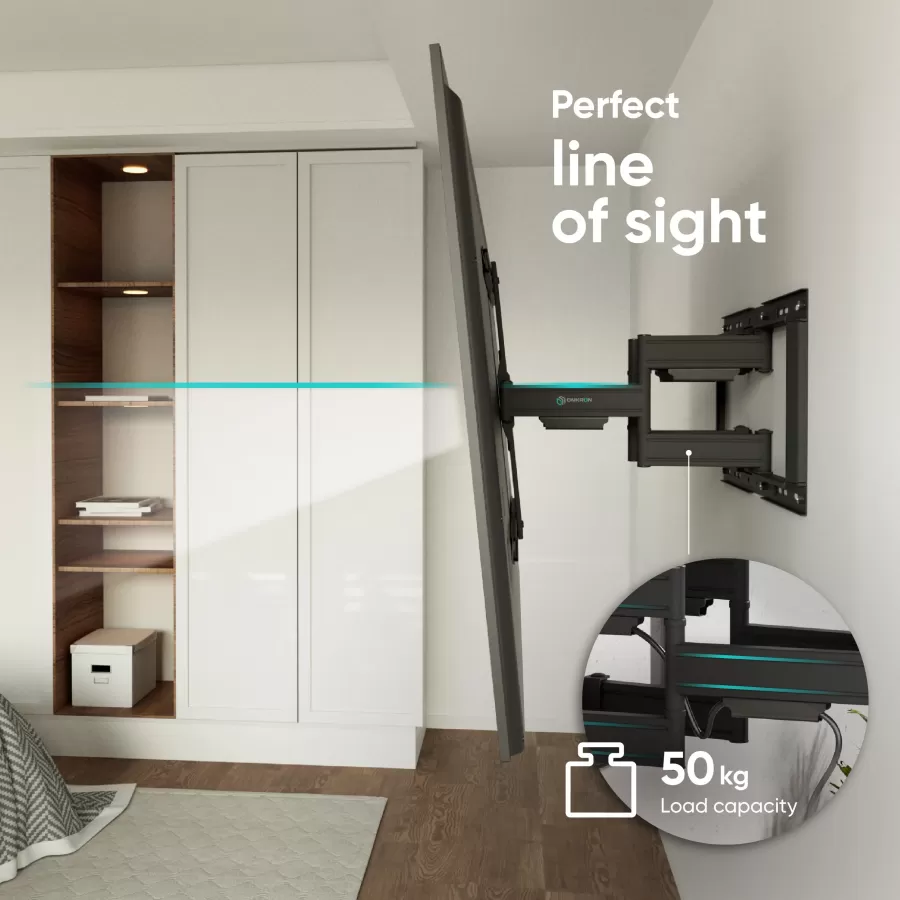 Suport de Perete Onkron SM6L-B pentru Televizor 32-90Inch Max 50KG Negru — imaginea 6