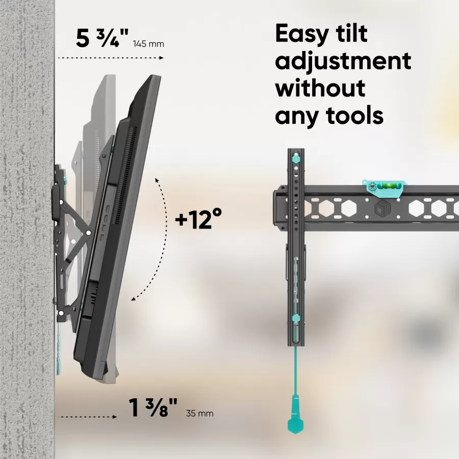 Suport de Perete Onkron TM5-B pentru Televizor 32-70Inch Max 60KG Negru — imaginea 6