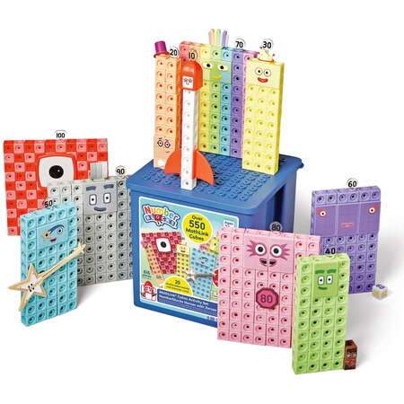 Set Activitati Hand2Mind MathLink Cubes Numberblocks Eroii cu Zero
