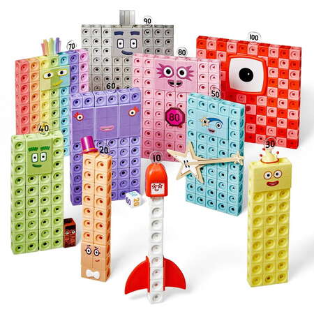Set Activitati Hand2Mind MathLink Cubes Numberblocks Eroii cu Zero
