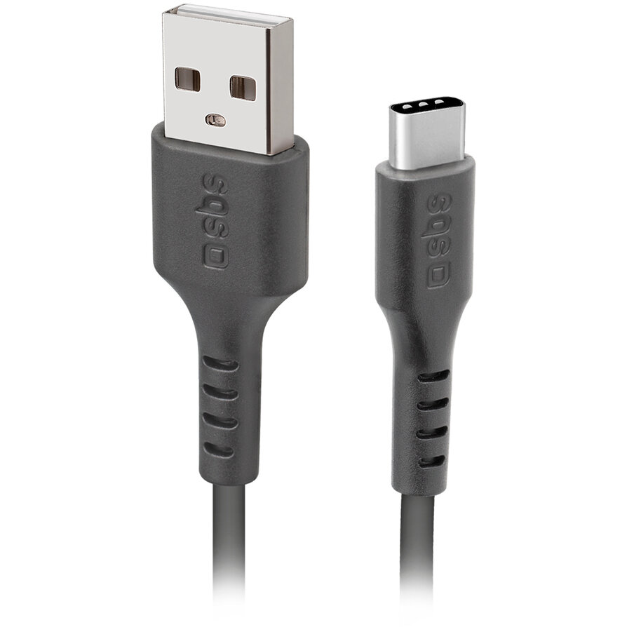 Cablu pentru incarcare si transfer de date SBS TECABLETC220K, USB-A la USB-C, 2m, Negru - imagine 2
