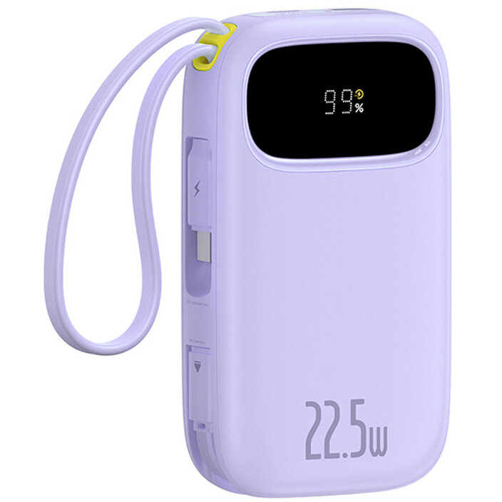Acumulator extern Baterie externa portabila EnerFill FC21 Qpow3 Ultra 20000mAh 22.5W USB-C Cablu USB-C Cablu Lightning Display LED Mov