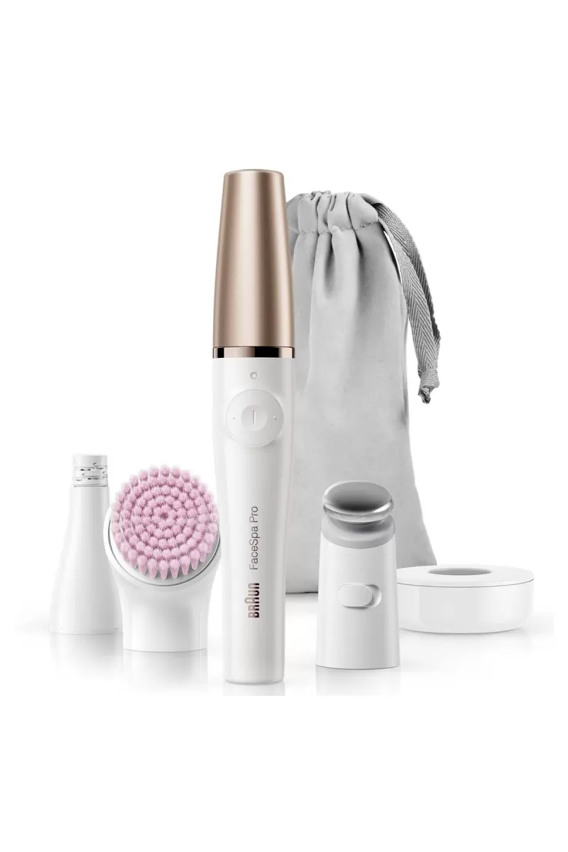 Braun Epilator Facial SE912 FaceSpa Pro cu Accesorii Interschimbabile pentru Curatarea si Ingrijirea Tenului Alb