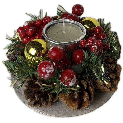 Decoratiune de Craciun pentru Masa SD00731 cu Suport pentru Lumanari 12CM Multicolor