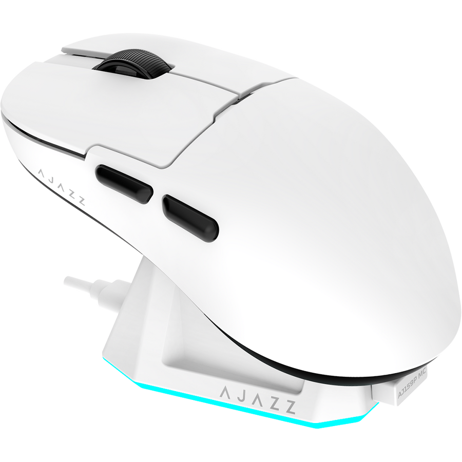Mouse Gaming AJ159P MC 12000DPI Wireless / BT / USB Baza de Incarcare Alb
